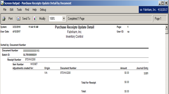 Purchase Receipts Update Detail by Customer 